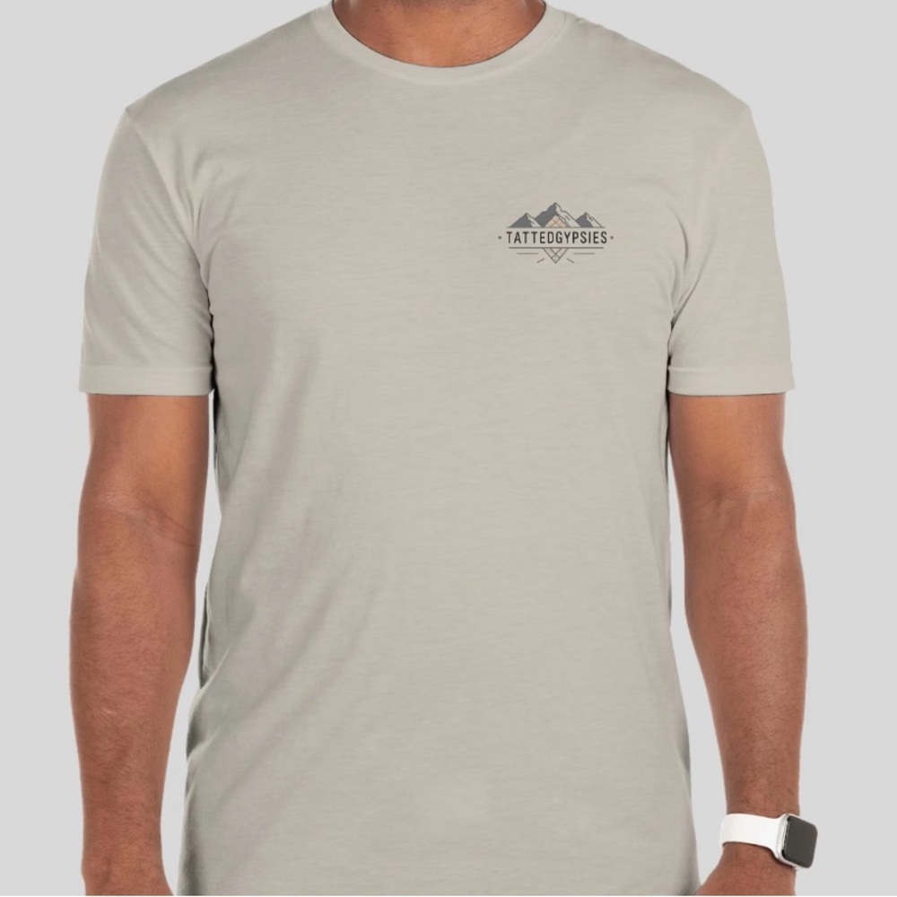 Gray Short Sleeve Tee with Classic Crew Neck and Minimalist Design